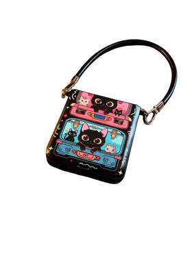游戏黑猫适用华为pocket2手机壳purax硬nova三星zflip5 6简约vivox皮p50 oppofindn3n2女w24荣耀v小米mixflip