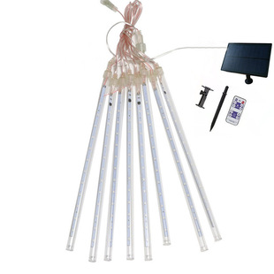 树挂灯条酒馆户外流星雨led灯 新款太阳能灯带小串灯氛围瀑布彩灯