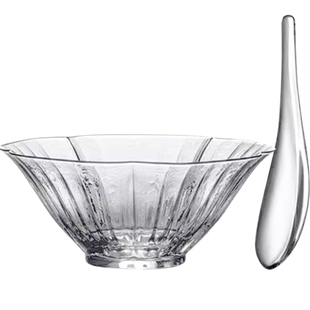 肆月家用透明花瓣玻璃碗高颜值燕窝小碗精致酸奶甜品碗高硼硅耐热