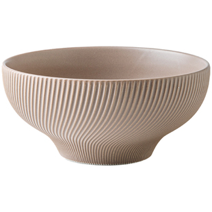 芦苇〖简约质感〗6.5英寸浮雕纯色高脚碗陶瓷泡面碗北欧风沙拉碗