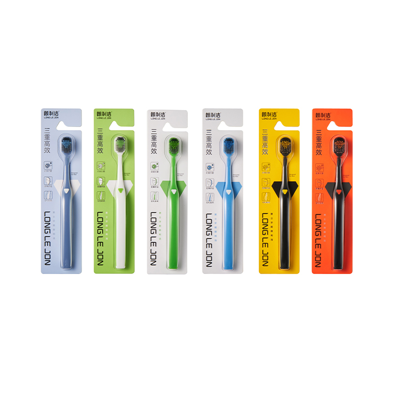 朗利洁三重抗菌软毛牙刷成人专用男士超人牙刷超宽头高档品质清洁