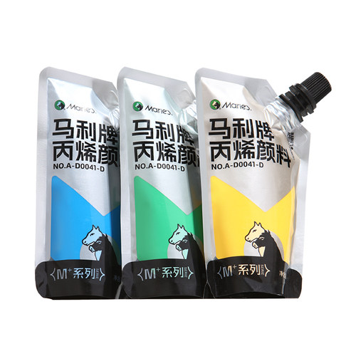 马利丙烯颜料袋装美术生专用补充100ml套装白色金色防水防晒不掉色涂鸦儿童绘画墙绘Diy流体画石膏娃娃涂色