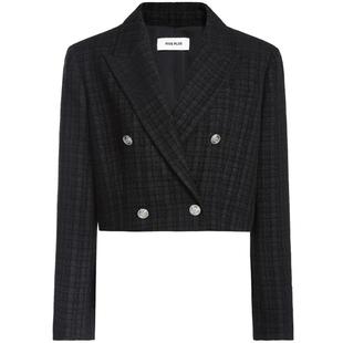 【FIVE PLUS 奥莱】小香风西装外套女复古双排扣短款小西服女秋装