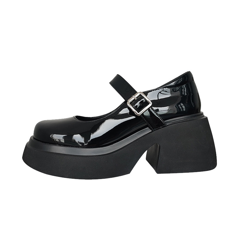 夏清仓专享甜酷风小皮鞋2024夏季新款粗跟学院风显高玛丽珍鞋