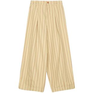 谜底气球长裤女25春迪木尔风复古风条纹休闲大廓形裤子251MK0046