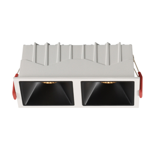 罗曼时光 双头筒灯暗装天花灯斗胆灯格栅灯客厅无主灯方形COB射灯