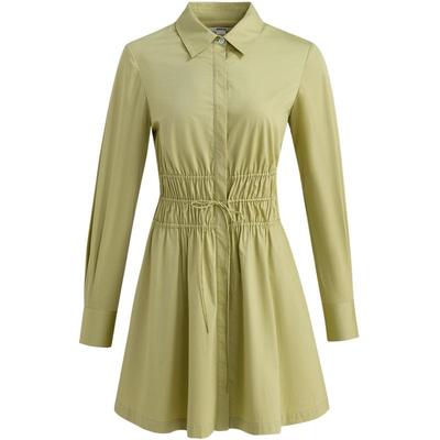 JASON WU 秋季新款压褶通勤休闲全棉衬衫式裙子长裙连衣裙