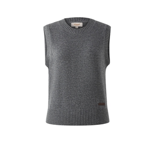 【100%绵羊毛】Eland衣恋马夹女休闲无袖针织毛衣2025冬季新款