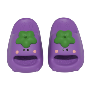 卡通茄子可爱拖鞋女夏季室内家居防滑浴室洗澡软底踩屎感外穿凉拖