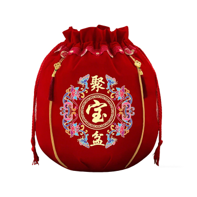 结婚聚宝盆袋喜盆红色包裹布包福新娘女方娘家陪嫁包袱皮婚庆用品