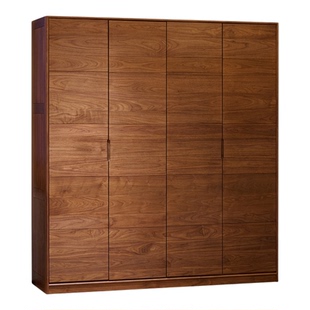 北美黑胡桃木衣柜实木家用原木全屋定制新中式别墅卧室衣帽间衣橱