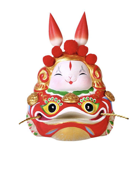 吉兔坊非遗泥塑招财车载摆件