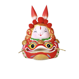 吉兔坊北京兔儿爷招财金蟾非遗手工泥塑车载摆件礼物春节伴手礼物