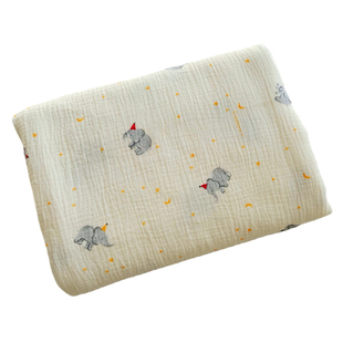 2.5米宽纯棉A类双层皱皱纱布料婴儿褶皱口水巾被套儿童全棉面料