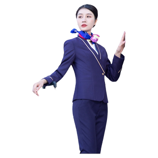 南航空姐制服女职业套装服务员餐饮物业售楼处会所养生馆工作服装
