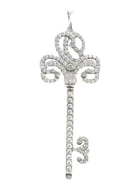 银镀金烟花钥匙毛衣链项链