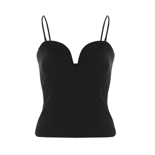 Bettychow 贝壳裹胸塑形弹力黑裹胸 吊带可拆 U型镂空抹胸外穿