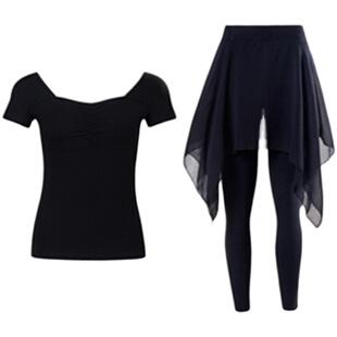 舞蹈练功服成人女套装V领形体服练舞服中国古典舞飘逸裙裤现代舞