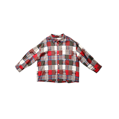 ppapa双层棉纱柔软透气格子衬衫