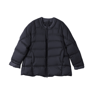 宝诗黎圆领保暖白鸭绒羽绒服2025冬季宽松大码加厚90绒保暖外套女