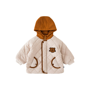 英格贝贝儿童棉服男女童外套夹棉加厚保暖秋冬装宝宝衣服连帽童装