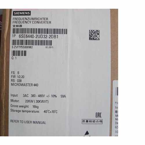 议价6SE6440-2UD32-2DB1西门子m440 22kW变频器6SE64402UD322DB1