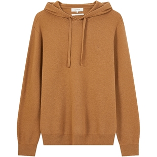 BEANPOLE滨波 男士米色休闲宽松绵羊毛连帽毛衣