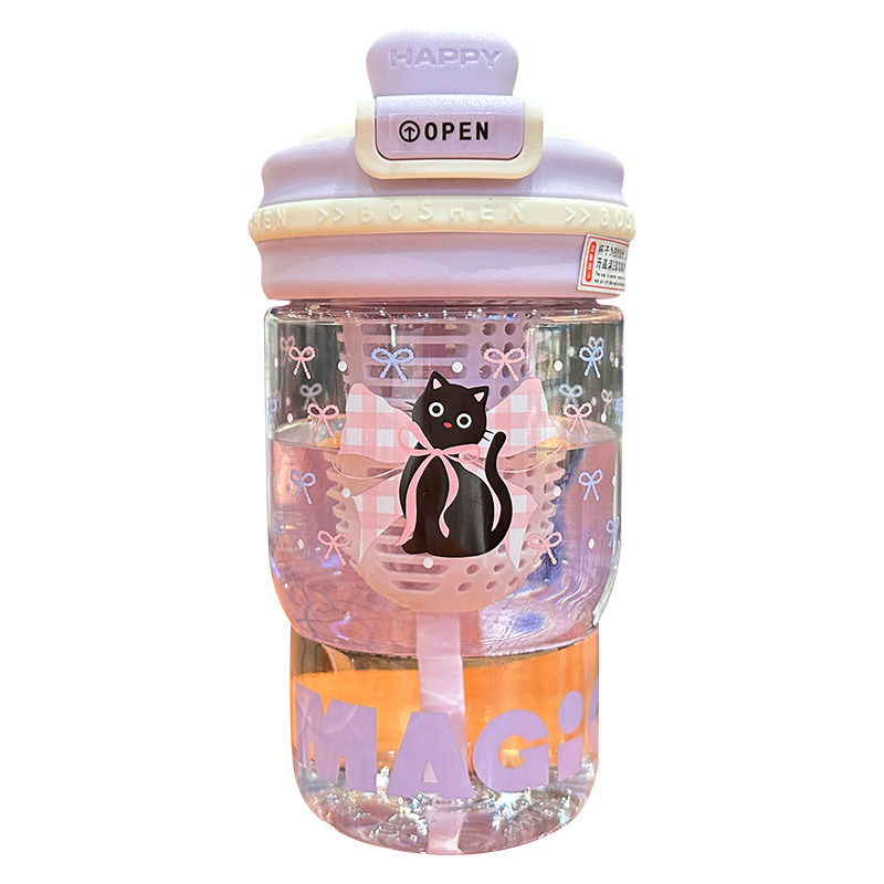 女生高颜值tritan耐热便携吸管杯