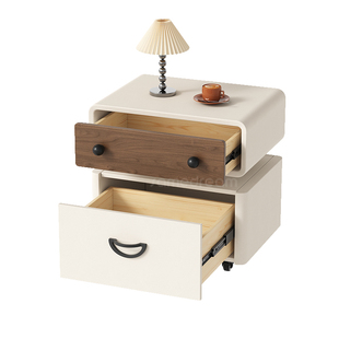 三梦可移动床头柜实木家用卧室置物柜客厅儿童创意床边收纳小柜子