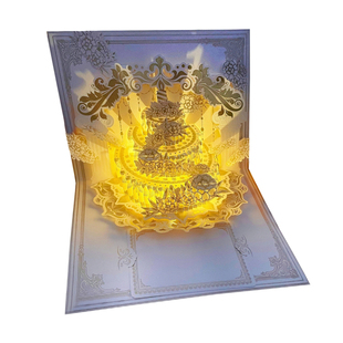 生日贺卡礼物精美小礼品diy纸雕手工精致立体音乐高级感创意祝福送恋人男女朋友支持定制代写文字祝福小卡片