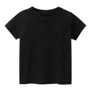 优系纯棉童装男女童短袖T恤儿童中小童纯色打底基本款无印上衣棉
