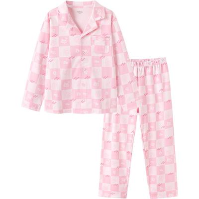 巴拉巴拉红色春秋家居服套装睡衣