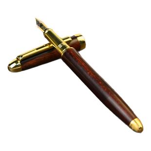 品界802#练字软尖钢笔原木学生用男士高档女生精致商务办公成人宝珠笔学生书法笔低位上墨黑檀复古签字笔礼盒