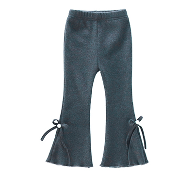 女童加绒裤子秋冬保暖喇叭打底裤