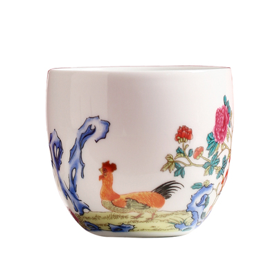景德镇昌南大明成化斗彩鸡缸杯