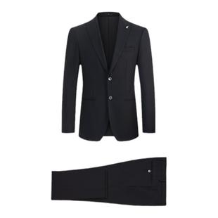 【丝羊毛】LAMPO/蓝豹男士套装西服上衣戗驳领商务正装西服