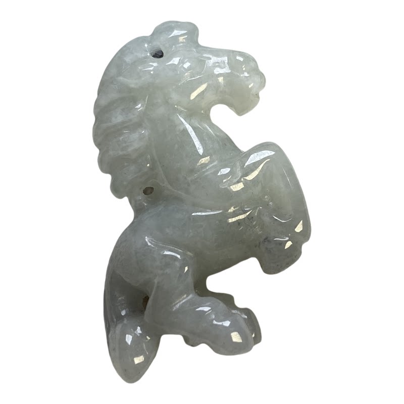 隆慈缘A货冰糯乌鸡种翡翠马吊坠