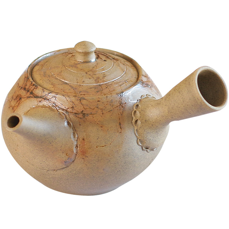 常滑烧藻挂陶泥手作侧把急须茶壶