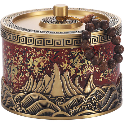 纯黄铜茶叶罐大号密封罐精品高档