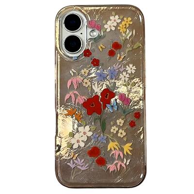 彩绘花朵适用苹果手机壳