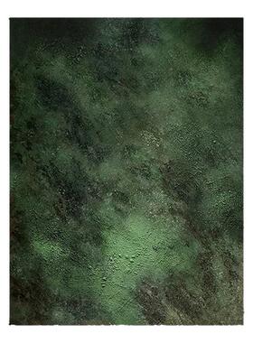 手绘油画《青绿》抽象玄关装饰画立体厚肌理餐厅壁画客厅竖版挂画