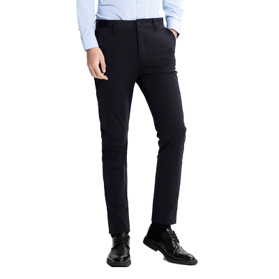 黑色男休闲裤依文直筒