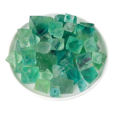 水晶原石天然绿萤石八面体