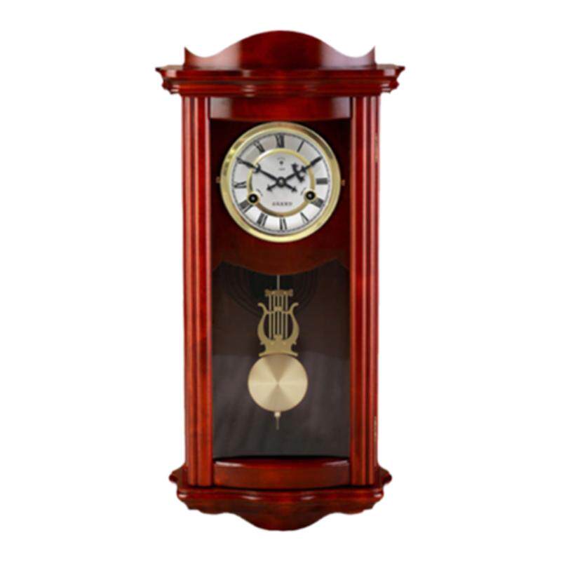 北极星挂钟实木机械钟客厅创意时钟中式简约报时摆钟复古装饰挂表