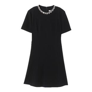 【焦点系列】朗姿25醋酸法式白色夏季新款收腰小香风连衣裙女