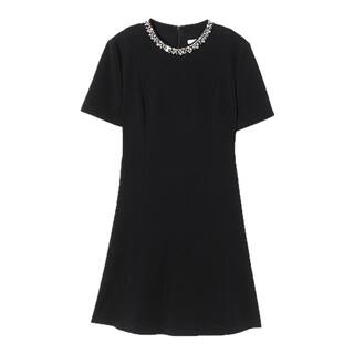 【焦点系列】朗姿25醋酸法式白色夏季新款收腰小香风连衣裙女
