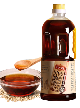 老字号水代法桶装1000ml白芝麻油