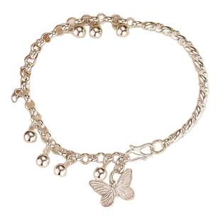 S925纯银手镯手链女款小圆球小众铃铛蝴蝶手饰学生七夕送女友礼物