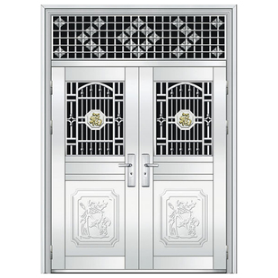 304不锈钢门农村自建房入户门乡村家用防盗门不锈钢大门双开门