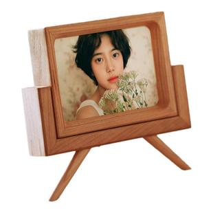 打印照片定制摆台实木高级感创意6寸摆件洗照片做成相框展示架
